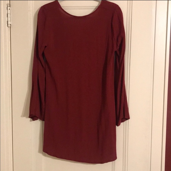 HOST PICK Nicky Burgundy Mini Long Sleeve Dress - Picture 4 of 4